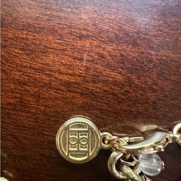 Dana Buchman red stone long gold tone necklace with multi stones - Picture 4 of 5